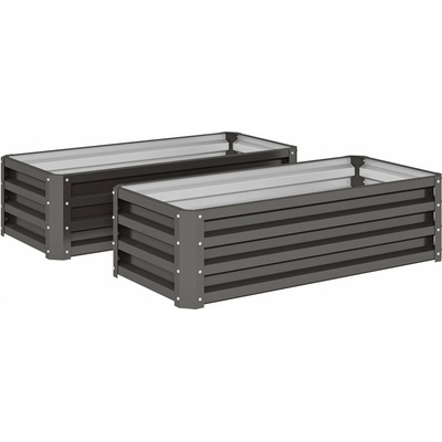 Outsunny 2 vyvýšené záhony 110 x 50 x 30 cm | tmavě šedé – Sleviste.cz