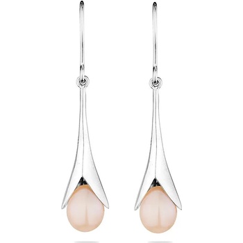 Image 1 of Swan Сребърни обици със сладководни розови перли IE0342P Swan