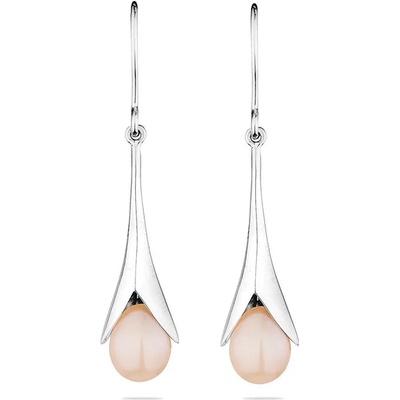 Swan Сребърни обици със сладководни розови перли IE0342P Swan