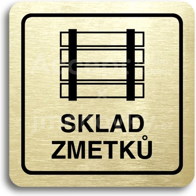 ACCEPT Piktogram sklad zmetků - zlatá tabulka - černý tisk