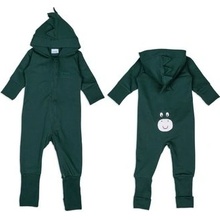 Moniel Dětský rostoucí teplákový overal Dinosaur Basic Dark Green