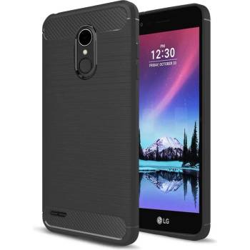 Forcell Противоударен Силиконов Калъф за LG K10 2017, FORCELL Carbon Case, Черен (5901737853585)