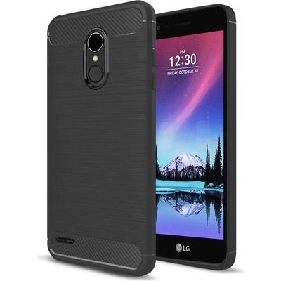 Forcell Противоударен Силиконов Калъф за LG K10 2017, Forcell Carbon Case, Черен (5901737853585)