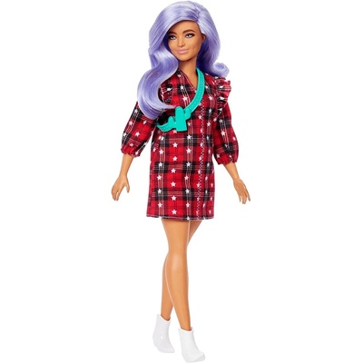 Barbie Modelka 137 barevné kostkované šaty