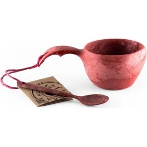 KUPILKA 21 Classic cup чаша с лъжица, червена (30210113B)