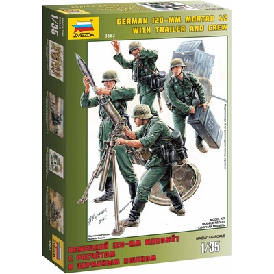 Zvezda figurkyněmecký minomet s vojáky 1:35