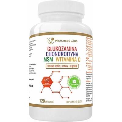 Progress Labs Glukózamín, Chondroitín, MSM a vitamín C 120 kapsúl
