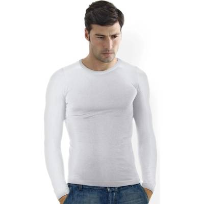 Pánské triko bezešvé t-shirt lupetto manica lunga Intimidea Bílá