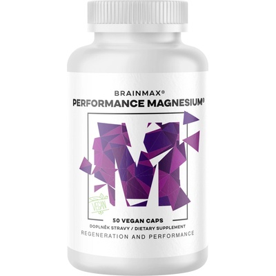BrainMax Performance Magnesium 1000 mg Hořčík 200 mg + Vitamín B6 P5P 50 vegan kapsúl
