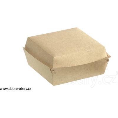 Eco papírový box na hamburger 140 x 140 x 65 mm PŘÍRODNÍ