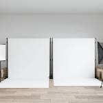 vidaXL Поставки за фон, 2 бр, черно, 305x243 см, стомана (3187467)
