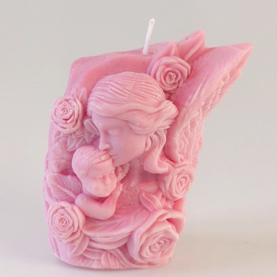Evička Candles Anděl s dítětem s motivy růží 190 g