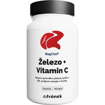 Citronek Železo Bisglycinát + Vitamin C 90 veganských kapslí