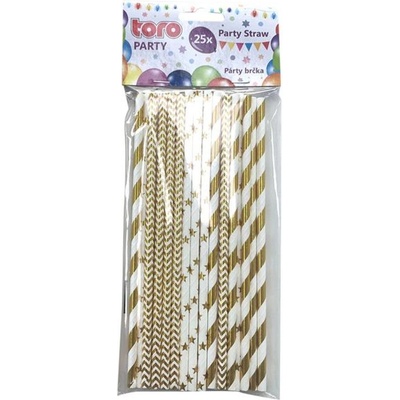 Toro brčka papírová 19,7 cm 25 ks zlatá folie 3ASS