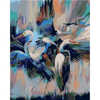 zuty Malování podle čísel Volavky 80 x 100 cm bez rámu a bez vypnutí plátna