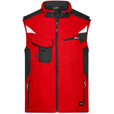 James & Nicholson pánská softshellová vesta J N845 Red