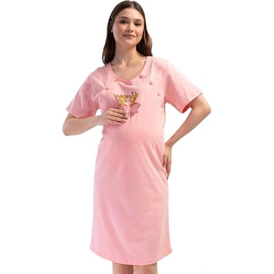 Розова нощница за кърмачки с две жирафчета