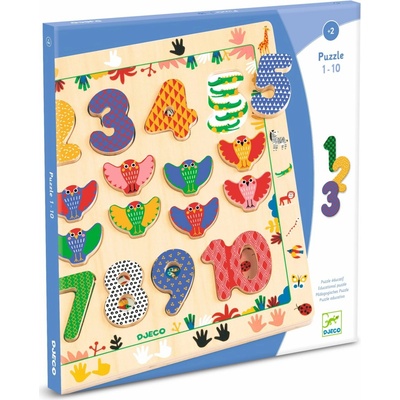 Djeco Edukačné puzzle s číslami a zvieratkami