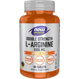 NOW NOW L-Arginine 1000 mg, 60 Tablets - fitnesdobavki - 27,36 лв