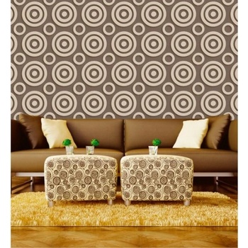 DIMEX ART s. r. o Луксозна флизелинова тапета кафяви ретро кръгове 3d