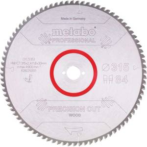 Metabo - Нож за трион за дърво 315х30 мм 84 зъба 628225000 (628225000)