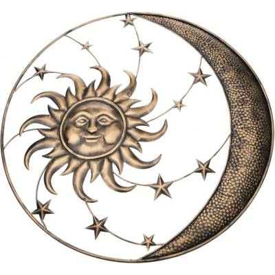 Nástěnná kovová dekorace Sun left, pr. 75 cm