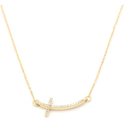 B&B Goldinvestic Zlatý řetízek s přívěskem kulatá ozdoba se zirkony N6144-585/1000