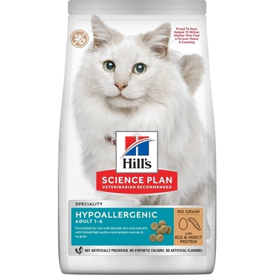 Hill's Hills Science Plan Hypoallergenic Cat с яйчен и насекомен протеин 1.5kg