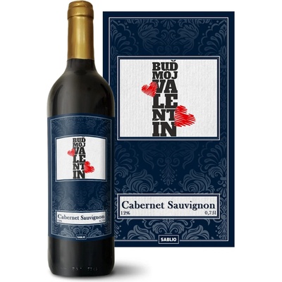 Sablio Buď môj Valentín 2 Cabernet Sauvignon Červené víno 12 % 0,75 l (holá fľaša)