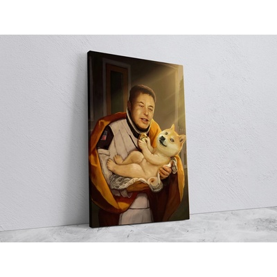 MemeMerch Obraz Elon with Doge Velikost obrazu: 60x90 cm