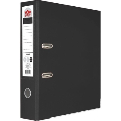 Top Office Класьор, 8 cm, PP, с метален кант, черен (1070120340)