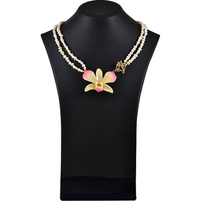 Dannyra Колие с истински цвят на орхидея и мъниста Tenderness Dannyra Jewels