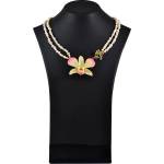 Dannyra Колие с истински цвят на орхидея и мъниста Tenderness Dannyra Jewels