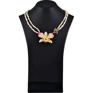 Dannyra Колие с истински цвят на орхидея и мъниста Tenderness Dannyra Jewels