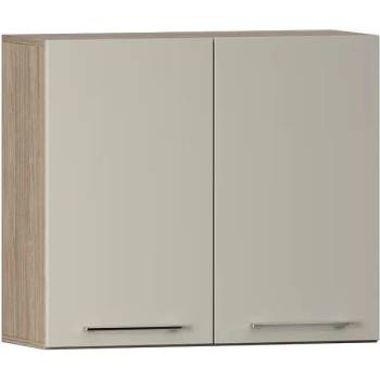 Горен кухненски шкаф Domino Havana L80 дъб хавана и кашмир супер гланц