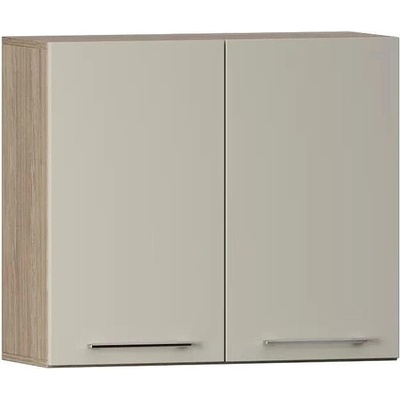 Горен кухненски шкаф Domino Havana L80 дъб хавана и кашмир супер гланц