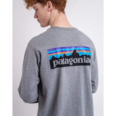 Patagonia M's L/S P-6 Logo Responsibili-Tee Gra