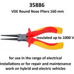BGS technic Vde клещи с обли човки 160 мм ; bgs 35886