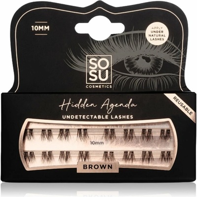 SOSU Cosmetics Hidden Agenda Undetectable Lashes trsové nalepovací řasy bez uzlíku 10mm Brown 16 ks