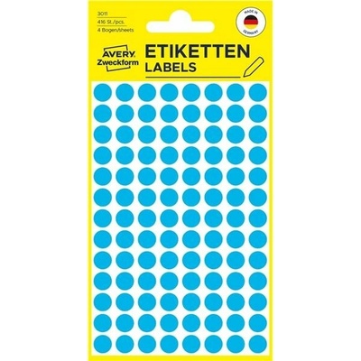 Avery Zweckform 3011 etikety 8mm 4 ks modré