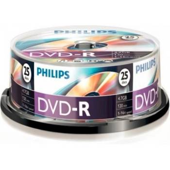 Philips DVD-R 4, 7Gb 16x цилиндричен 25 бр. в опаковка (5 етикета) PH922555 / DPHMC25 (PH922555 / DPHMC25)