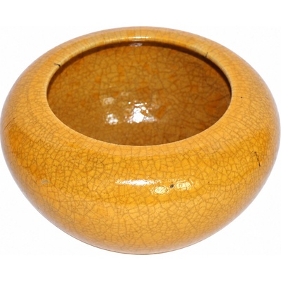Kadidelnice keramická, RAKU miska V./žlutá