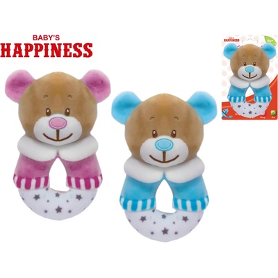 Mikro Trading Chrastítko plyšový medvídek 13cm Modrá – Zboží Dáma