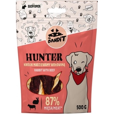 VetExpert Mr. Bandit HUNTER rabbit and beef - лакомство за куче, говеждо и заек, 500 гр - Полша