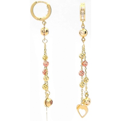 Šperk Holíč zlaté kruhové visiace náušnice so srdiečkom ZN266