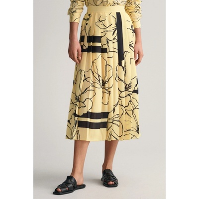 Gant Line Drawing Pleated Skirt žlutá