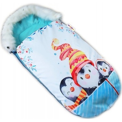 Baby Nellys Winter Friends Lux velvet s kožešinkou 105x55 cm kamarádi tyrkys