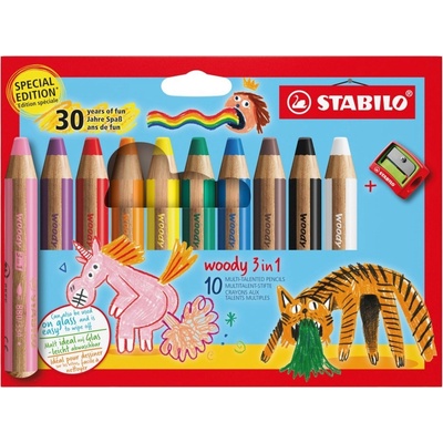 Stabilo woody pastelky 3 v 1 Anniversary 10 ks