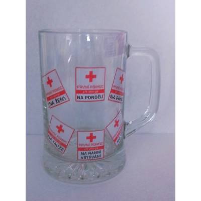 Ptákoviny Půllitr skleněný - První pomoc - 0,5 l