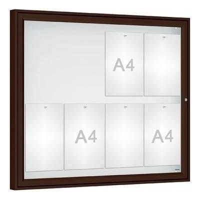 PROCITY Vonkajšia vitrína Classique, 8 x A4, plexi, hneda